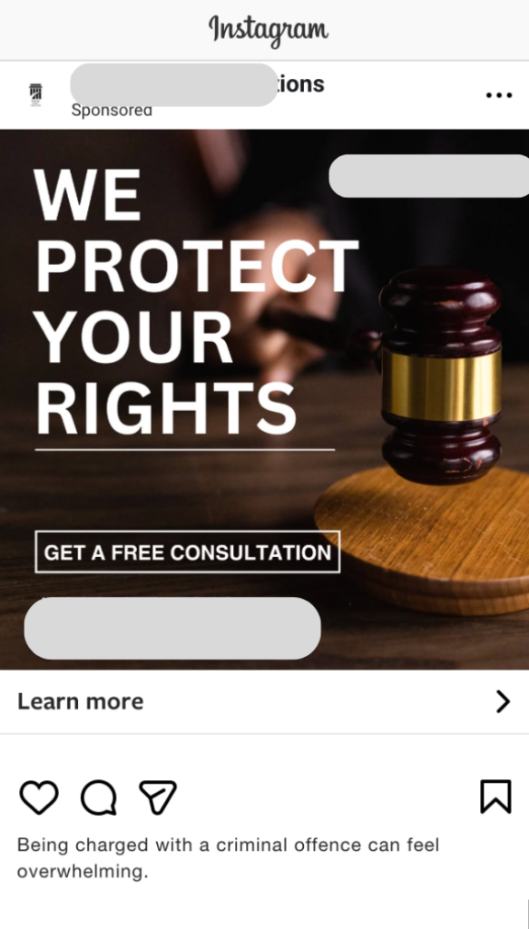 Everetss Law - Nano Website Meta Ads Top Of Page Example
